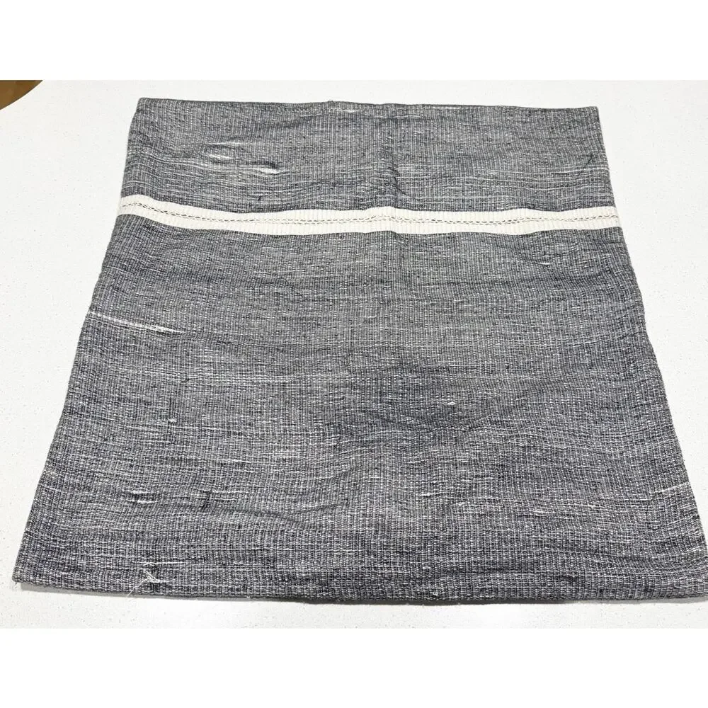 West Elm 24”x24” Blue White Silk Blend Throw Pillow‎ Cover